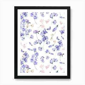 Sweet Peas Pattern.uk Art Print