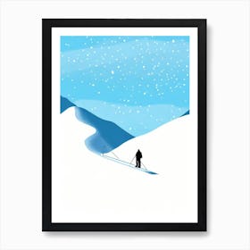 Whistler Blackcomb, Canada Minimal Skiing Poster Art Print