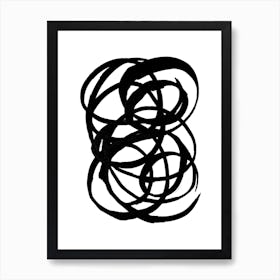 Ink Scribble 1 Black Art Print