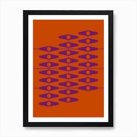 Abstract Eyes In Purple And Burnt Orange Art Print