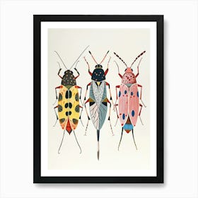 Colourful Insect Illustration Aphid 5 Art Print