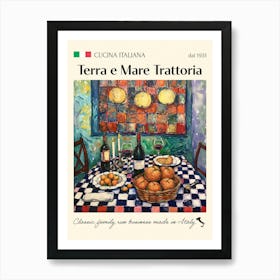 Terra E Mare Trattoria Trattoria Italian Poster Food Kitchen Art Print