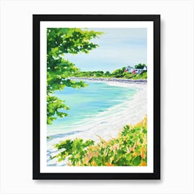 Kennebunk Beach, Maine Contemporary Illustration   Art Print