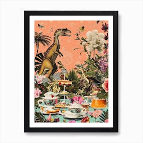 Kitsch Dinosaur Tea Party 2 Art Print