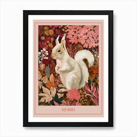 Floral Animal Painting Squirrel 3 Poster Art Print