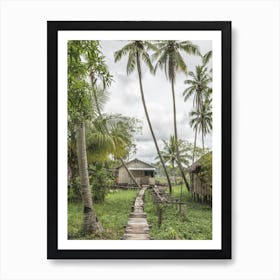 Huts In The Jungle With Palm Trees Art Print