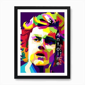 Antoine Griezmann Football Pop Art Wpap Art Print