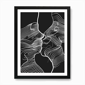 Minimalist Portraits Women Black And White 11 Art Print