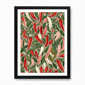 Chili Peppers Pattern Art Print