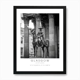 Glasgow Scotland Black And White Art Print