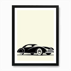 Black And White Car Poster