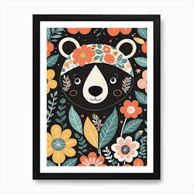 Floral Cute Baby Bear Nursery (16) Art Print