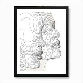 Abstract Women Faces 4 Art Print