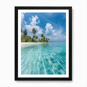 Tropical Beach In The Maldives Art Print