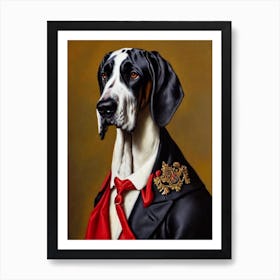 Great Dane Renaissance Portrait Oil Painting Art Print