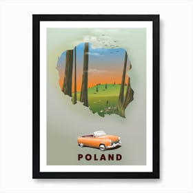 Poland Travel map Art Print