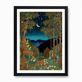 William Morris Night In The Forest 17 Art Print