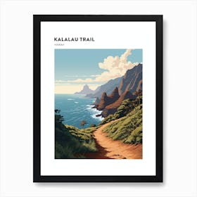 Kalalau Trail Hawaii 1 Hiking Trail Landscape Poster Art Print