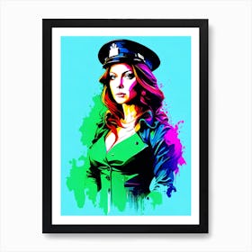 Beautiful Policewoman 1 Art Print