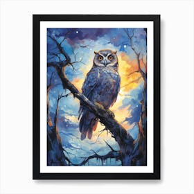 Owl In The Tree Art Print