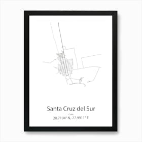 Santa Cruz Del Norte,Cuba Minimalist Map Poster