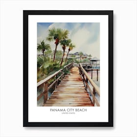 Panama City Beach 2 Watercolour Travel Poster Art Print