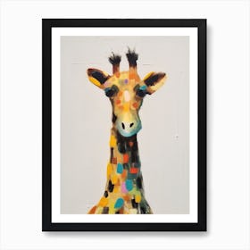 Giraffe 3 Kids Patchwork Painting Art Print