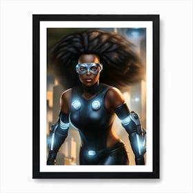 Black Woman In Futuristic Costume Art Print