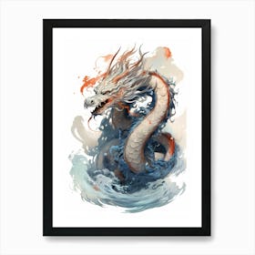 A Dragon Traditional Color Pallete Illustration 2 Art Print