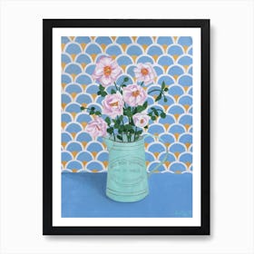 Flowers In Green Jug Art Print