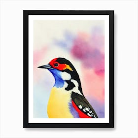 Woodpecker 2 Watercolour Bird Art Print