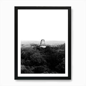 Tikal National Park Maya Ruins Guatemala Black and White Minimalist Boho Art Print Art Print