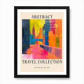 Abstract Travel Collection Poster New York City Usa 1 Art Print