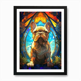 French Bulldog In Stained Glass 1 Art Print