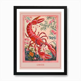 Floral Animal Painting Lobster 1 Poster Art Print