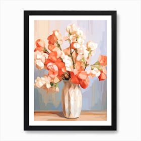 Sweet Pea, Flower Still Life Painting 1 Dreamy Art Print