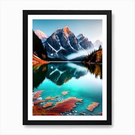 Sunrise Mountain Lake Art Print