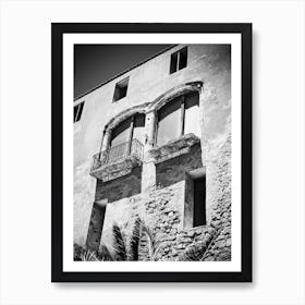 Old House in Eivissa in Black and White // Ibiza Travel Photography Art Print