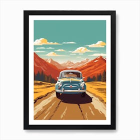 A Fiat 500 In The The Great Alpine Road Australia 3 Art Print