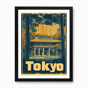 Aihrgdesign A Retro Travel Poster For Tokyo 4 Art Print