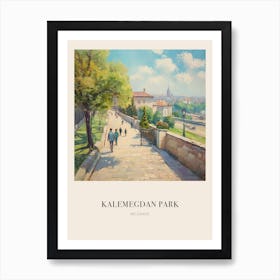 Kalemegdan Park Belgrade Serbia 2 Vintage Cezanne Inspired Poster Art Print