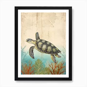 Beach House Sea Turtle  11 Art Print