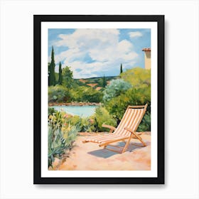 Sun Lounger By The Pool In Sardinia Italy Art Print