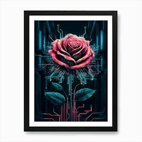 Circuit Rose Art Print