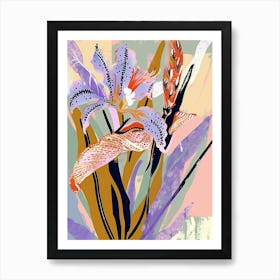 Colourful Flower Illustration Lavender 4 Art Print