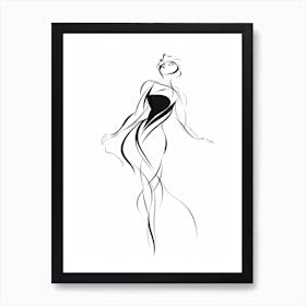Line Art Woman Body 31 Art Print