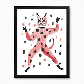 Cat In Polka Dots Art Print