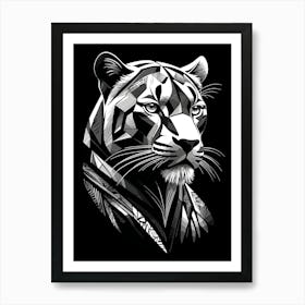 Modern Silver Panther Art Print