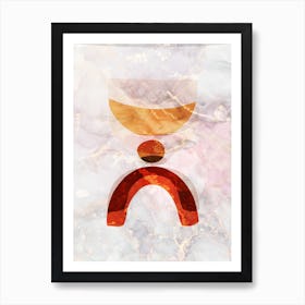 Boho Abstract Art Illustration In A Photomontage Style 08 Art Print