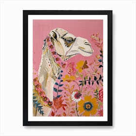 Floral Animal Painting Camel 2 Art Print